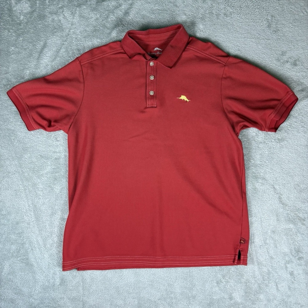 Tommy Bahama Polo Shirt Mens Medium Supima Collared Golf Long Sleeve